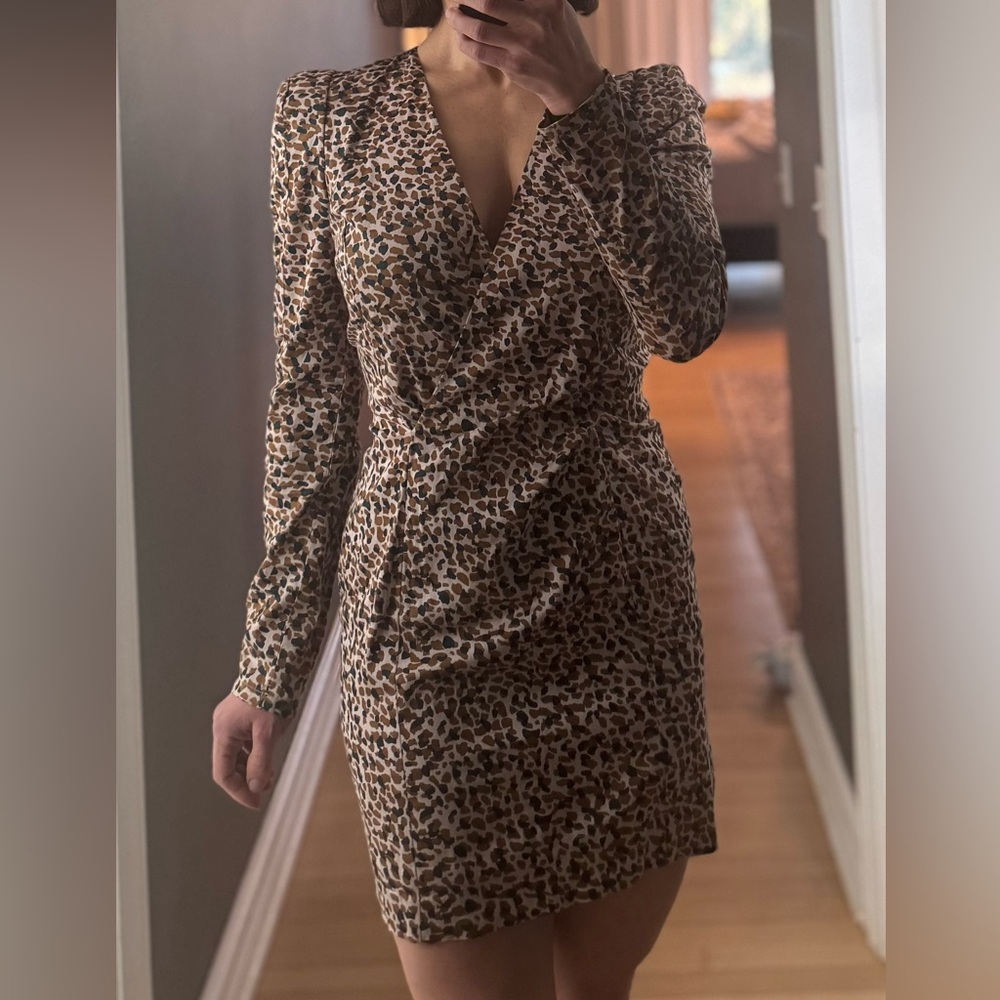 French Connection Leopard Mini Dress - Size 4 - Petite Friendly
